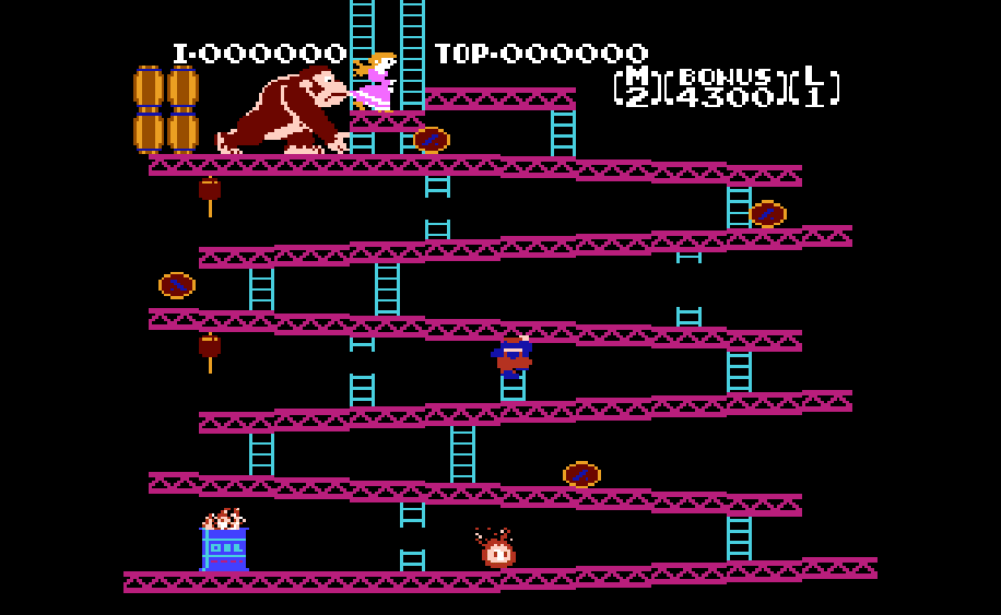 Mario's first appearance ever, in the first Donkey Kong title.