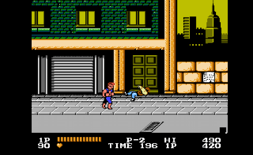 Billy defeating an enemy in Double Dragon.