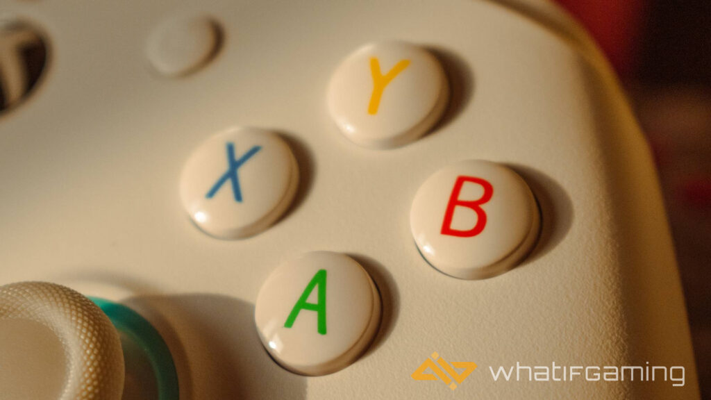 Image shows the face buttons on the controller
