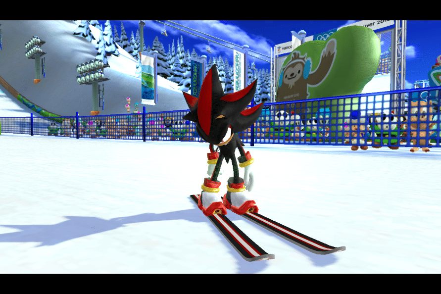 Shadow in Mario & Sonic at the Olympic Winter Games, one of the best Wii games.