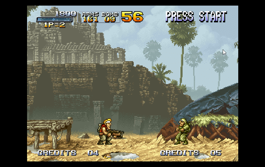Metal Slug is a classic run and gun game, running on the Sega Saturn.