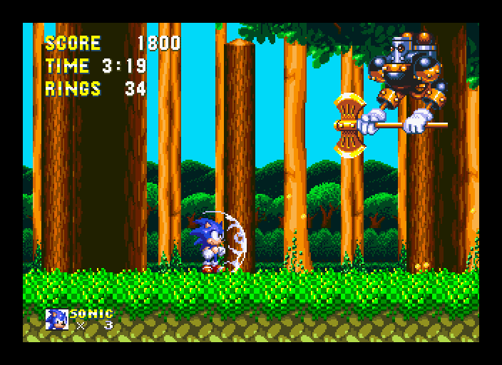 Sonic in Sonic and Knuckles from the Sonic Jam collection for the Sega Saturn.