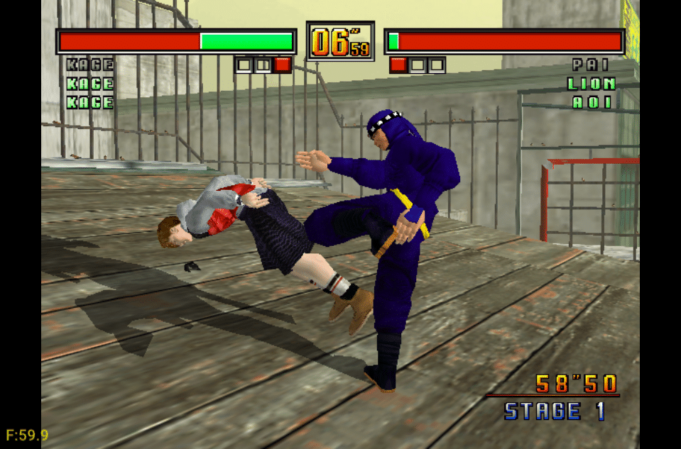 Virtua Fighter 3tb is an interesting approach to a fighter, adding more gameplay features, not found in other figher games.