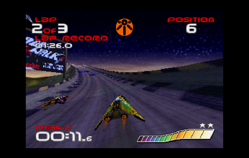 Wipeout is an older futuristic racing game.