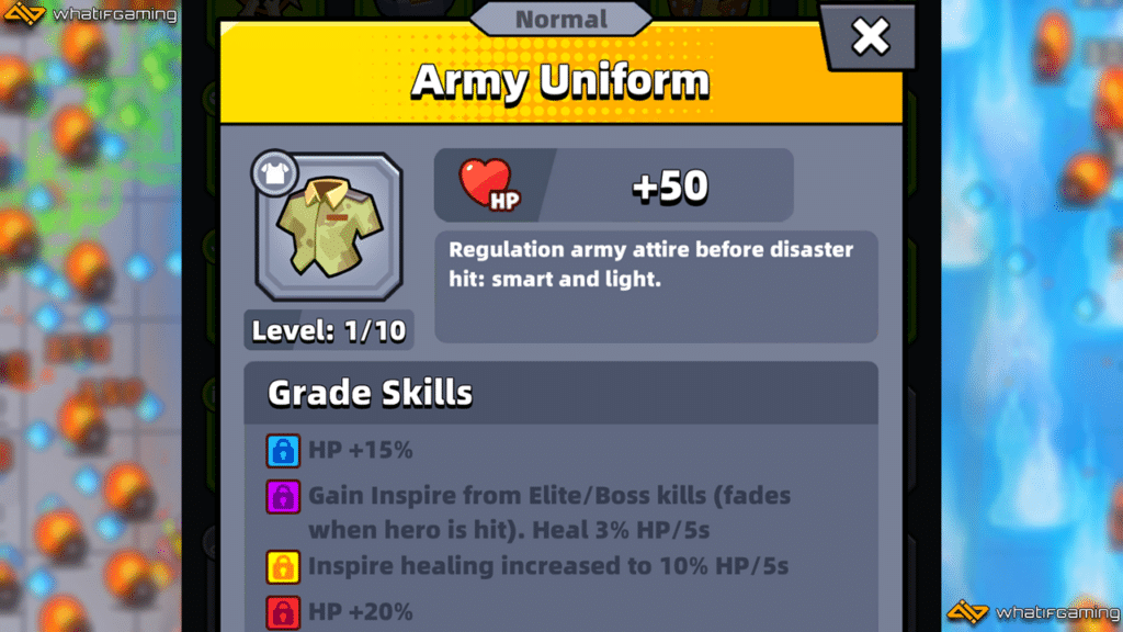 Army Uniform Description in Survivor.io