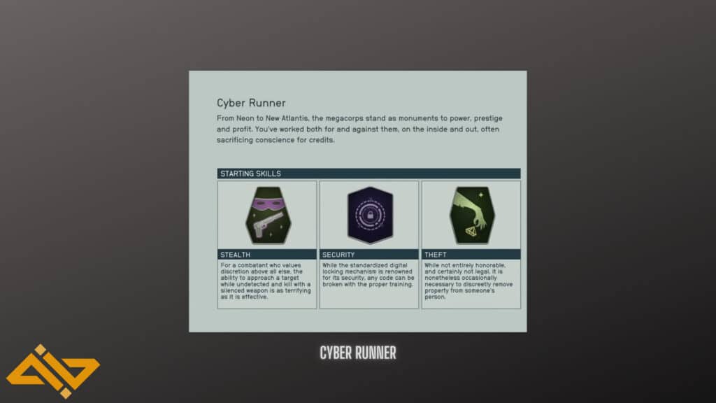 Cyber Runner Background for Sniper Build in Starfield