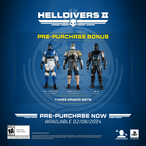 Helldivers 2 Pre-Order Bonus Armor Sets