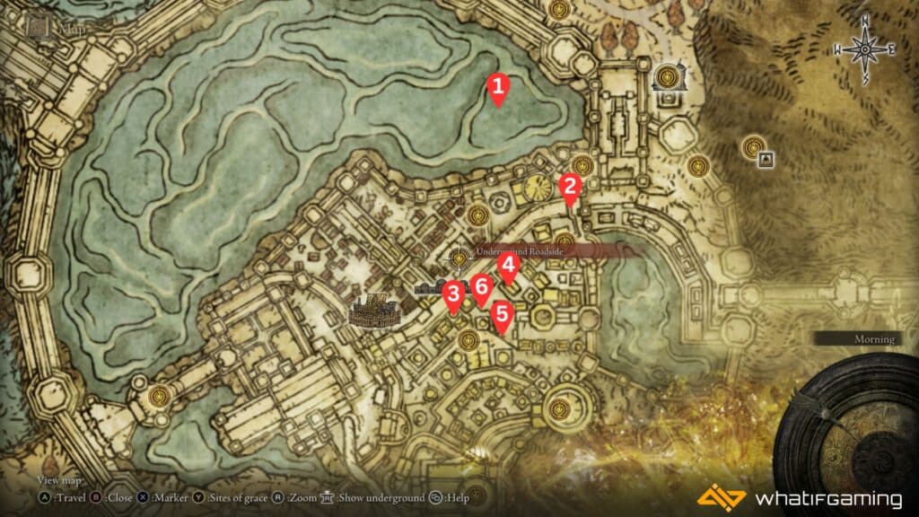 Leyndell, Royal Capital Smithing Stone 7 Map Locations