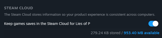 Lies of P Cloud Saves
