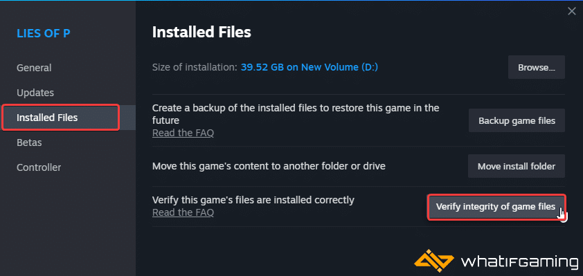 Verify integrity of game files