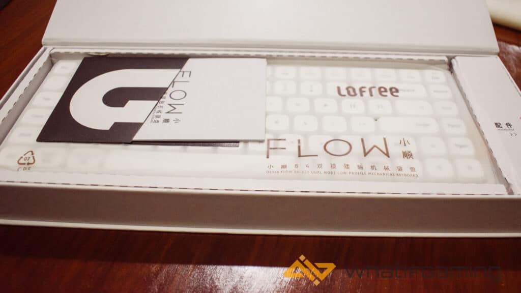 Image shows the Lofree Flow Review packing