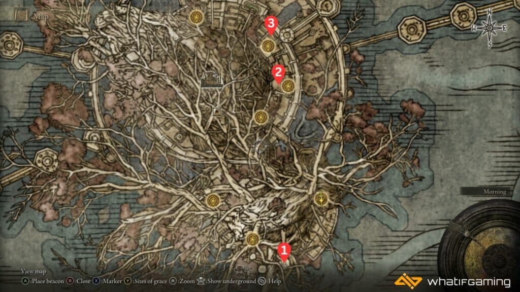 Mequilla's Haligtree Smithing Stone 7 Map Locations