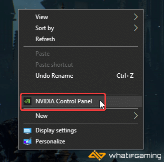 Desktop > NVIDIA Control Panel