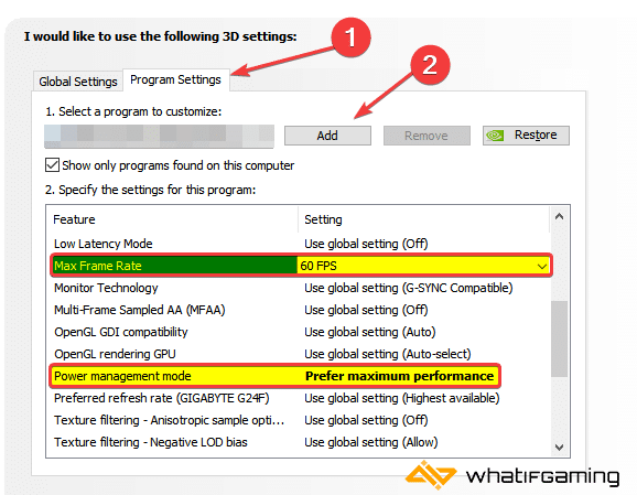 Program Settings