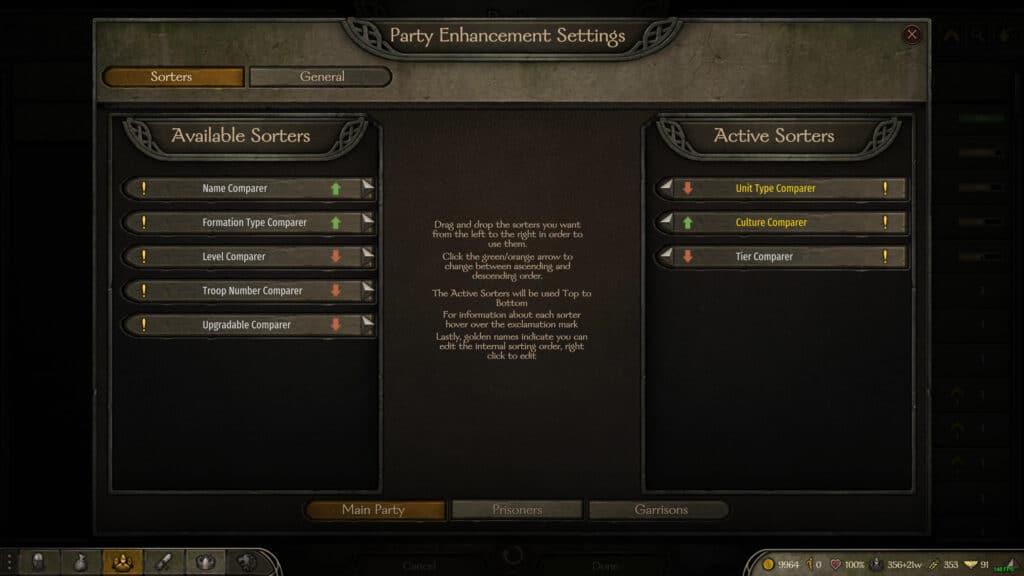 Party Screen Enhancement