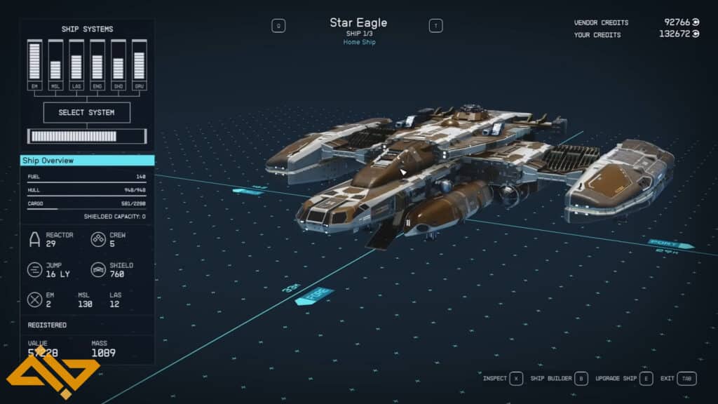 Star Eagle Ship Stats - Starfield Best Starter Ship