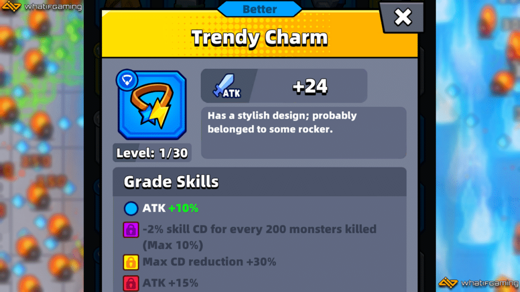 Trendy Charm description in Survivor.io