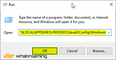 PayDay 3 Configuration file location in Run