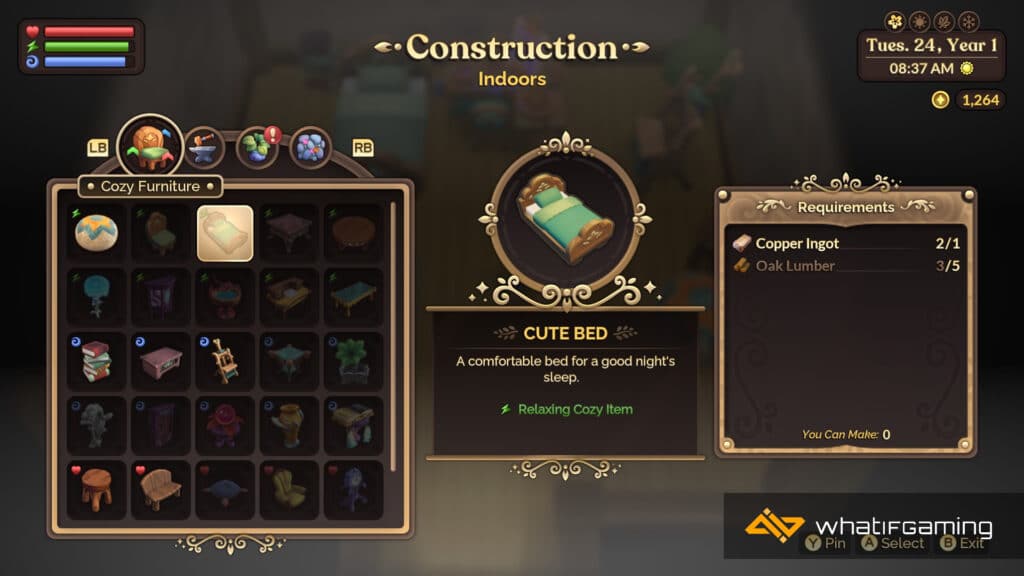 Construction menu