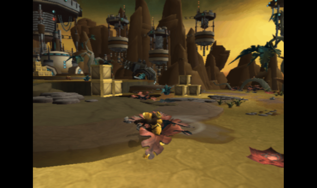 Ratchet & Clank in the first game, a PS2 masterpiece.
