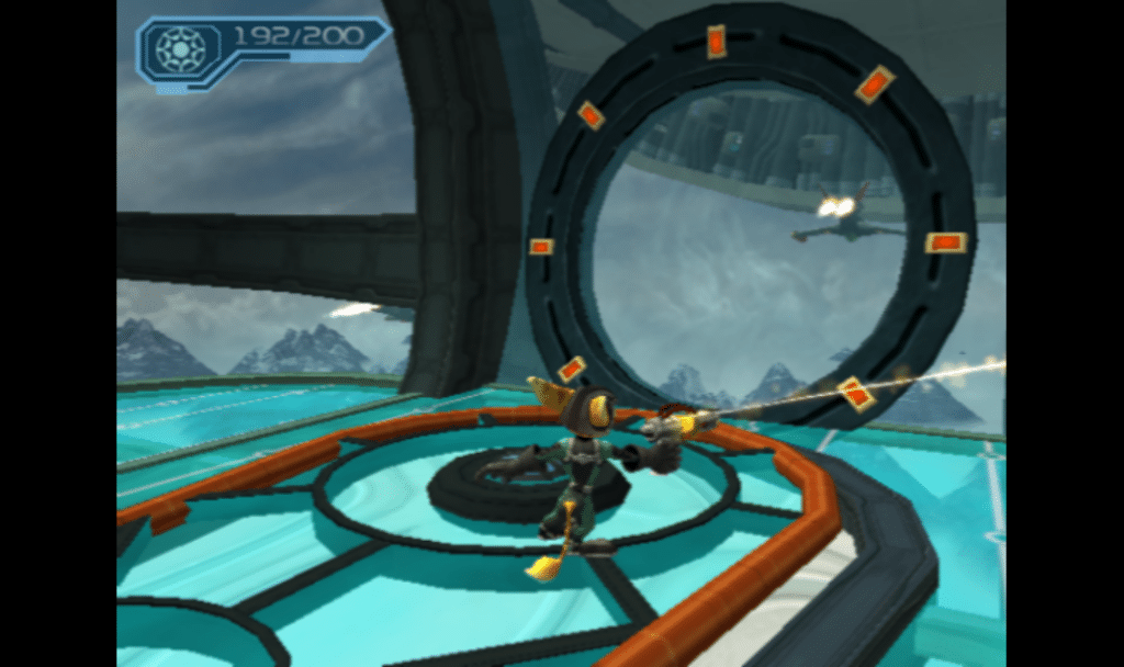 Ratchet on another planet in Going Commando, the second Ratchet & Clank game.