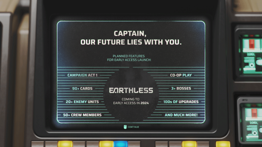 Earthless End Screen Roadmap