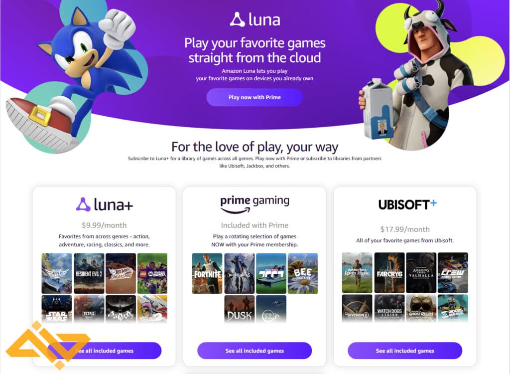 Amazon Luna - Best Cloud Gaming Service Providers