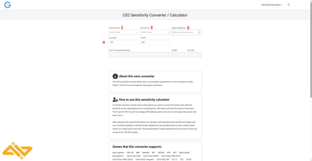 Gaming Smart Sensitivity Converter