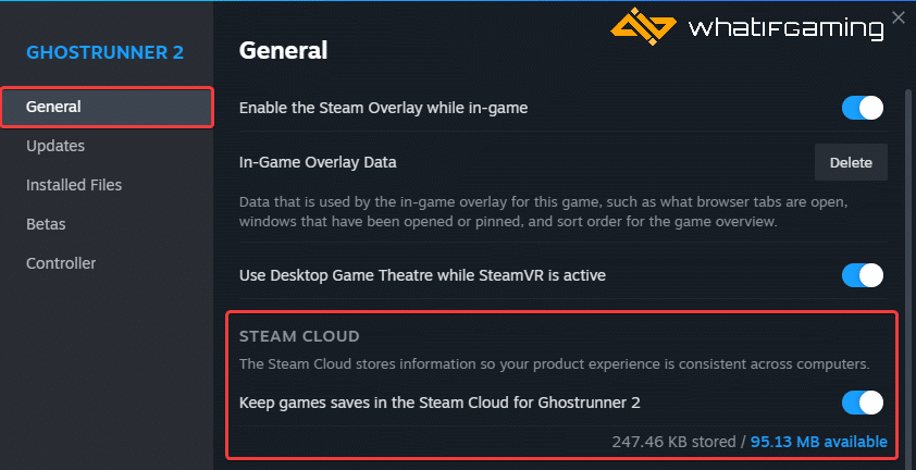 Ghostrunner 2 Steam Cloud Enable