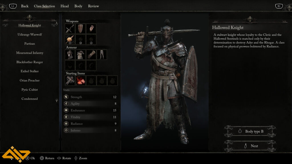 Hallowed Knight - Lords of the Fallen Starting Classes