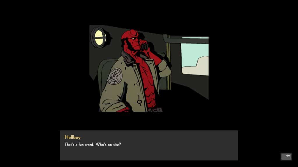 Hellboy talking on the phone