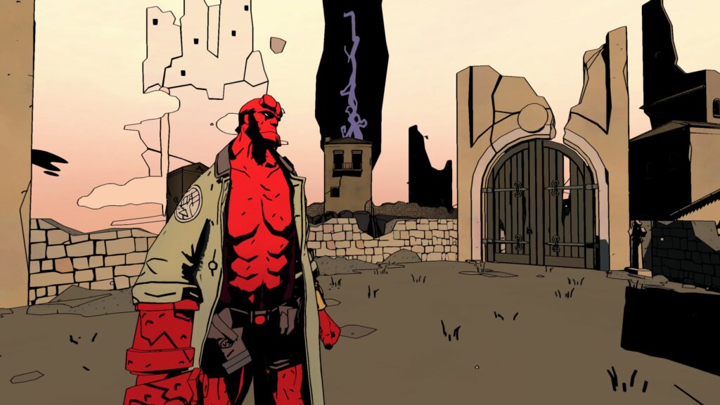 Hellboy standing Hellboy-ishly