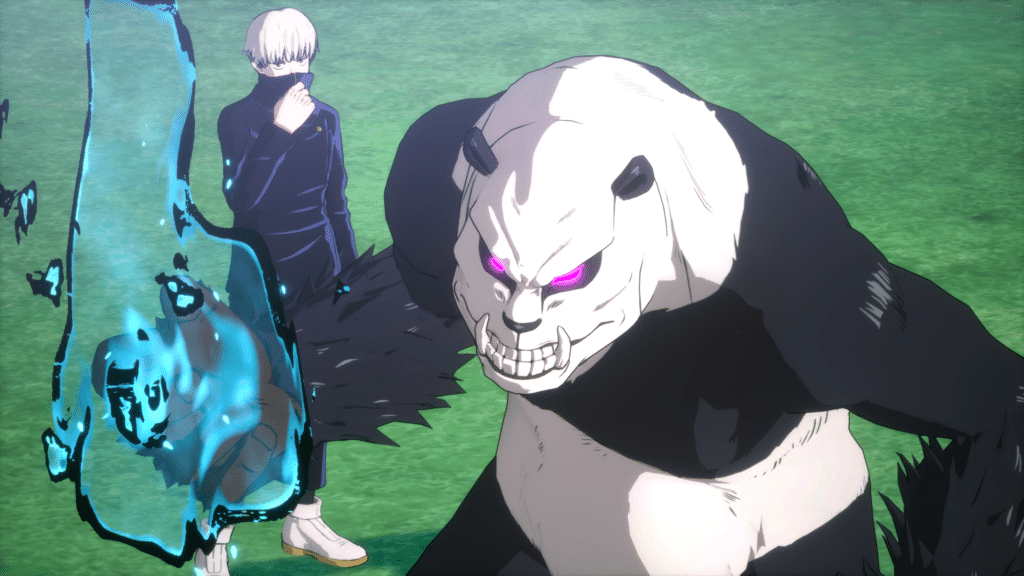 Jujutsu Kaisen Cursed Clash Gameplay Screenshot featuring Panda and Satoru Gojo