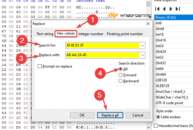 Replace Hex values in HxD