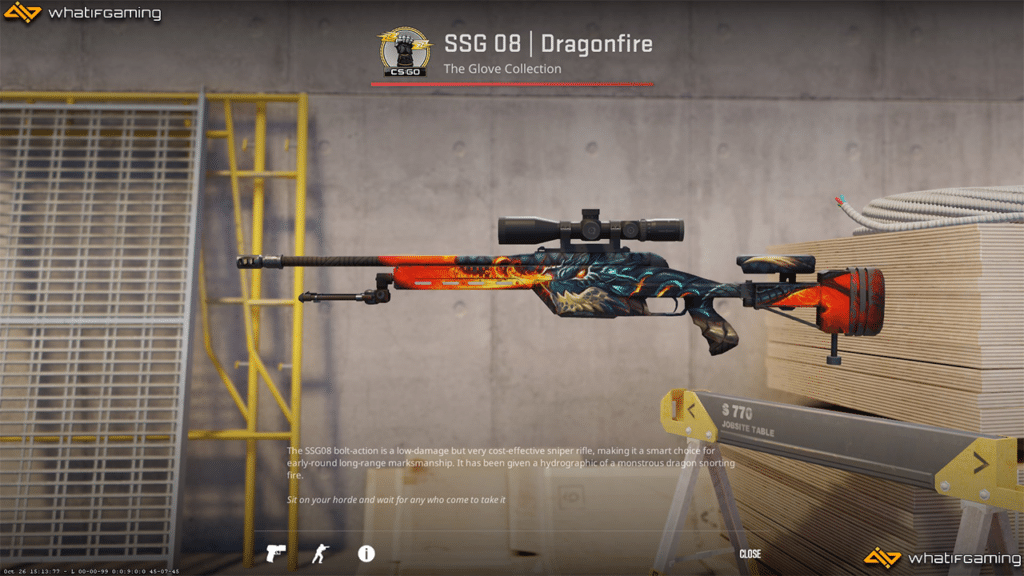 SSG 08 Dragonfire skin in CS2