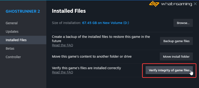 Verify integrity of game files