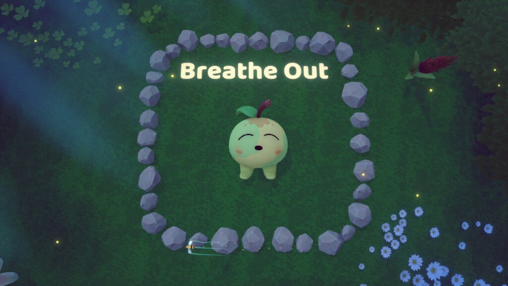 Breathe and focus, one of the exercises in Garden Buddies.
