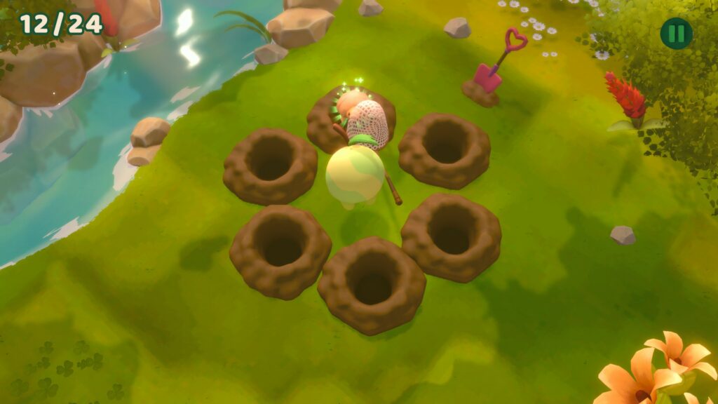 A classic game of whack-a-mole, present as a mini game in Garden Buddies.