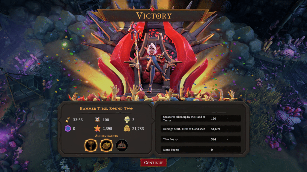 Dungeons 4 Victory Screen