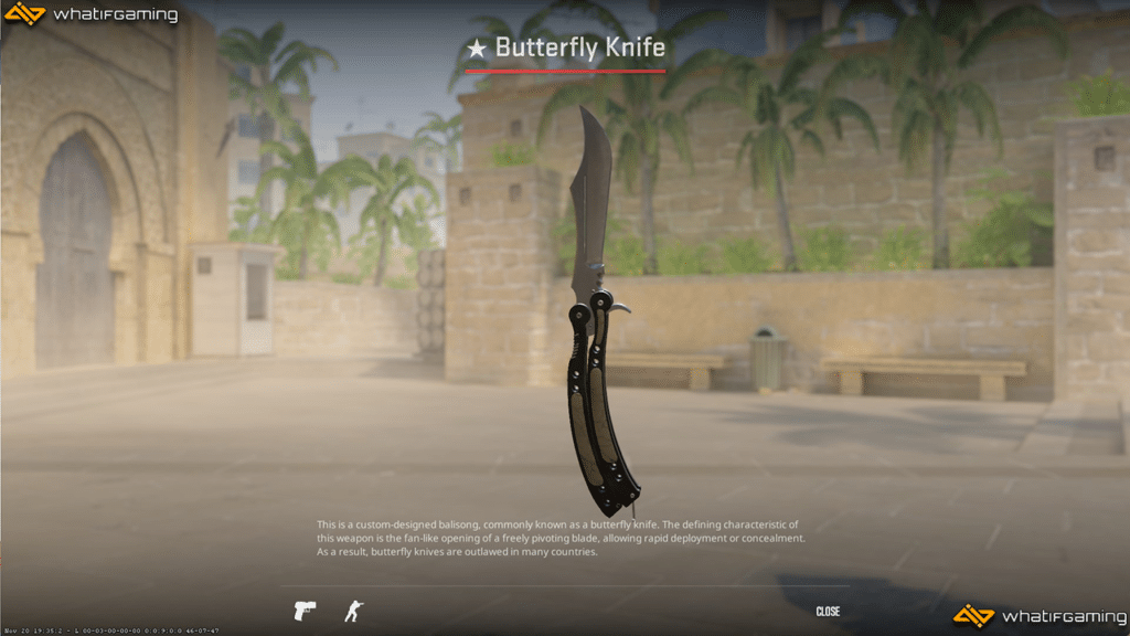 A photo of the Butterfly Knife in CS2