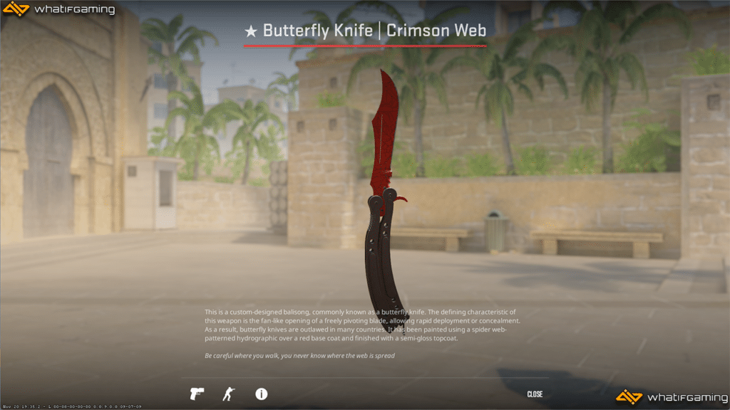 Inspecting the Butterfly Knife Crimson Web