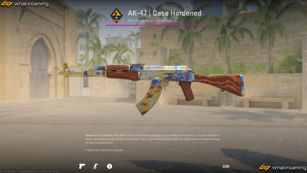 A photo of the CS2 AK-47 Case Hardened