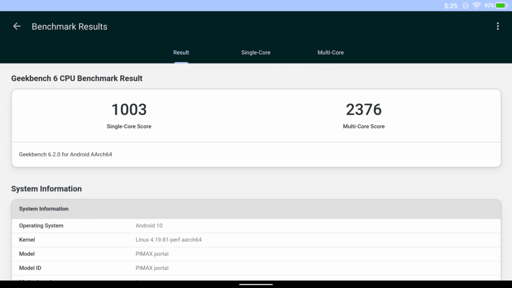 Image shows the Geekbench 6 CPU benchmark