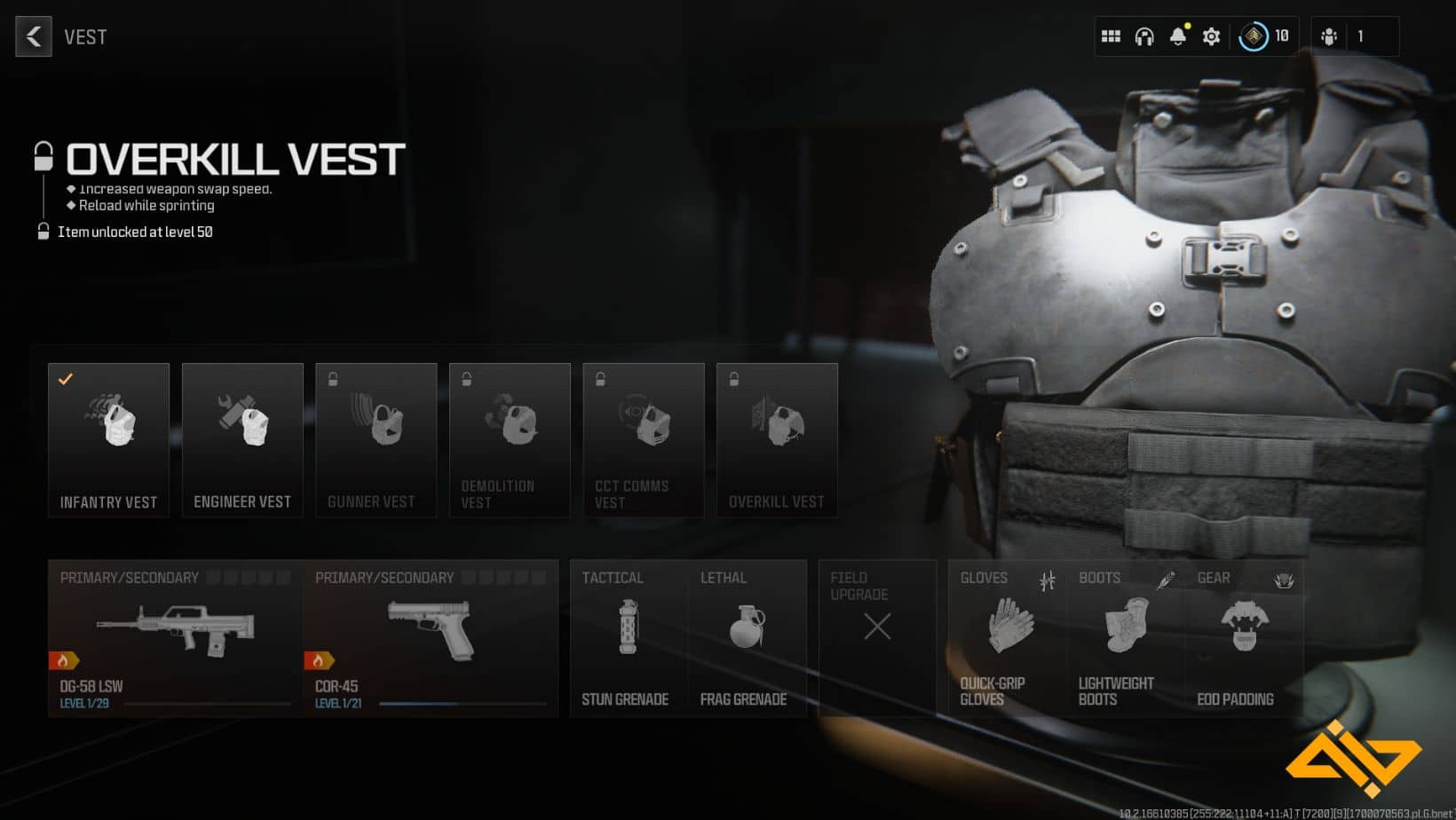 The Overkill Vest allows you to equip two primary weapons.