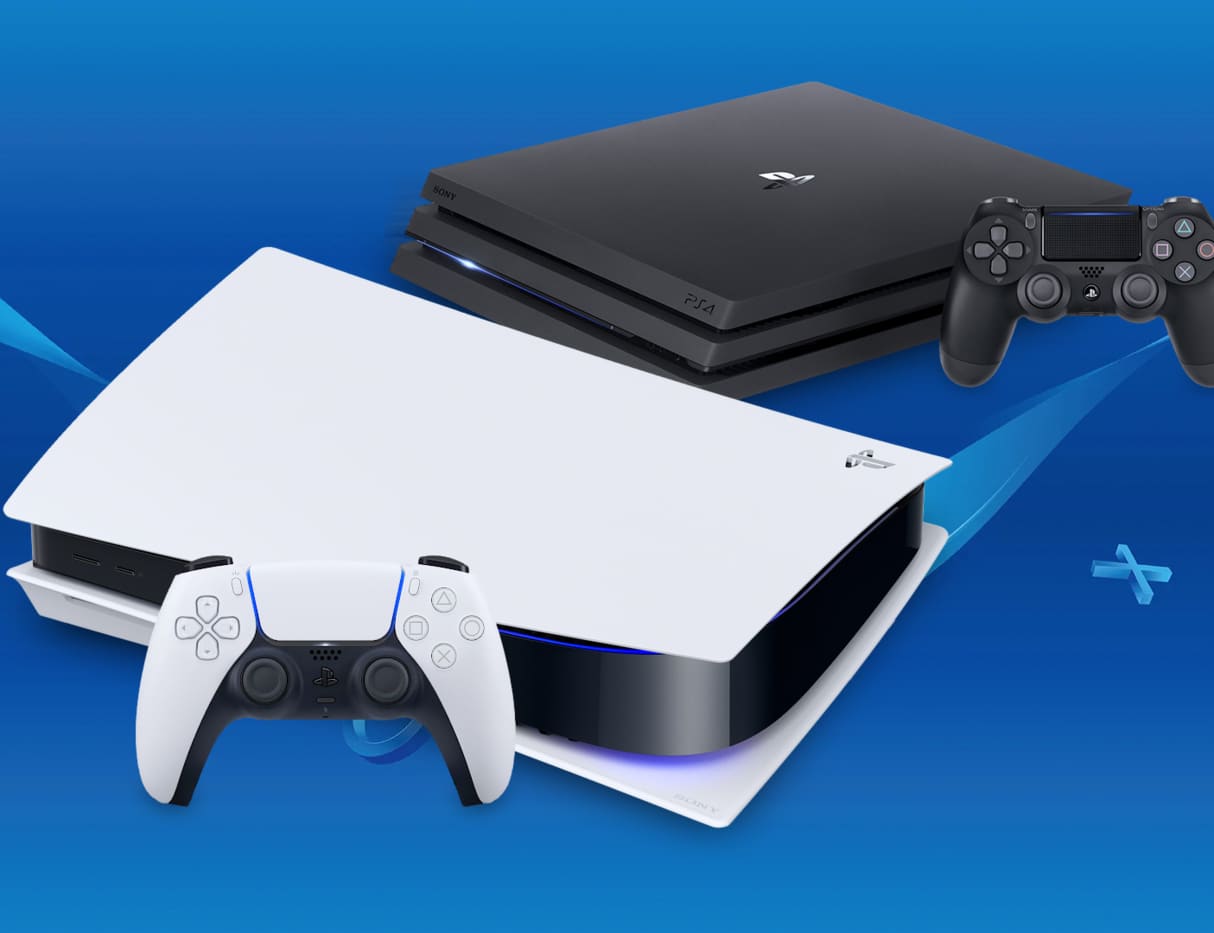 The PlayStation 4 with the PlayStation 5.