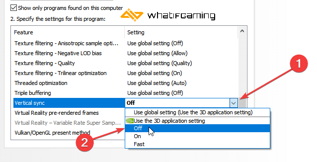 Vertical sync Off in NVCP