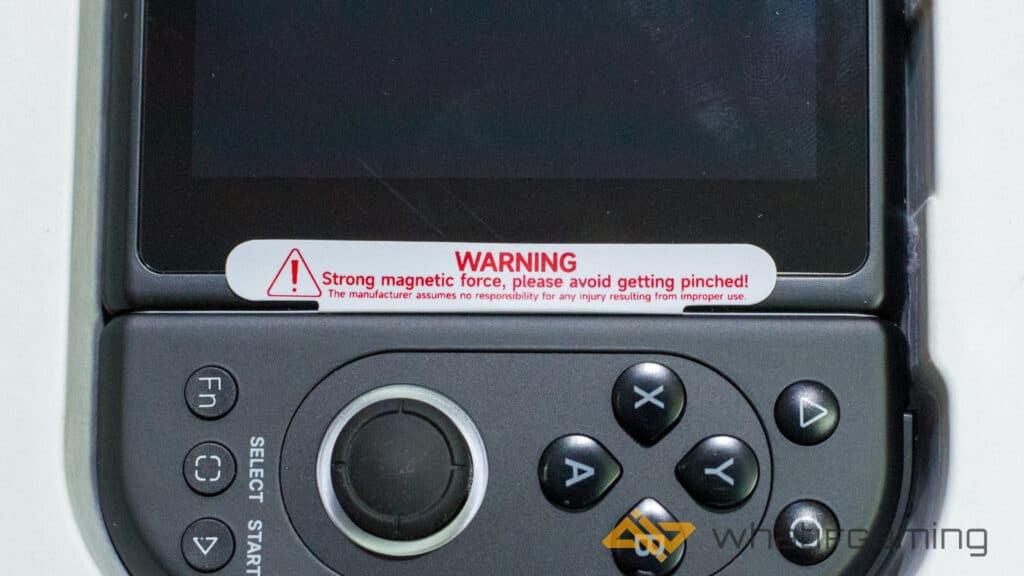 Image shows Warning label outside the controller