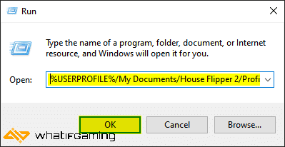 House Flipper 2 save location in Windows Run