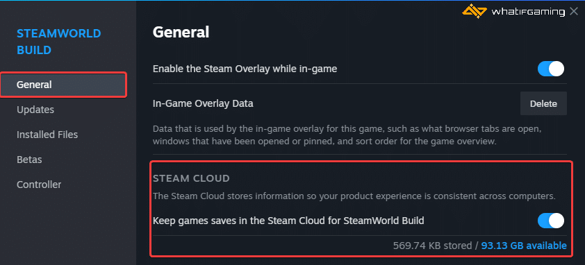 SteamWorld Build Steam Cloud