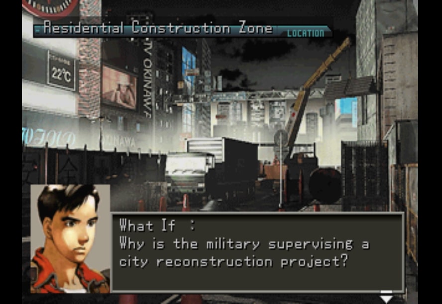 Not all JRPGs, thankfully, are set in a fantasy world. Front Mission 3 is set in a more modern, sci-fi world.